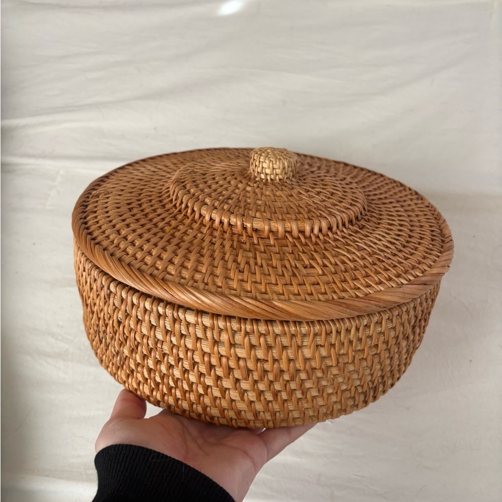 Rattan woven tortilla basket warmer tortadillas 10 inch